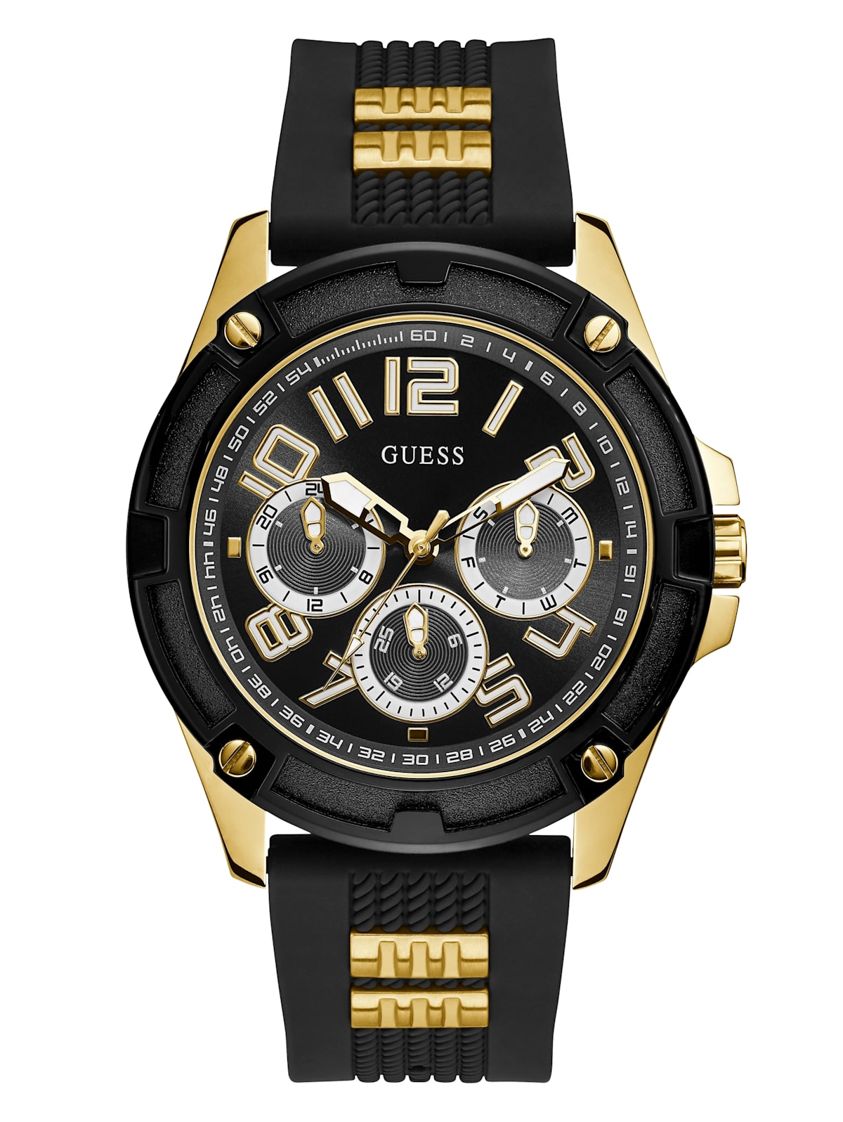 Black And Gold-Tone Multifunction Watch | GUESS Factory