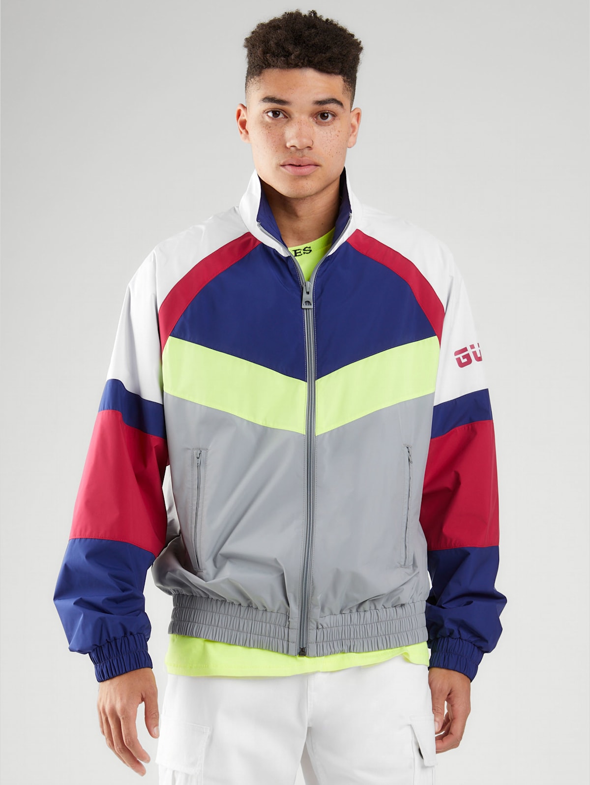 Riot Color Block Nylon Jacket Guess