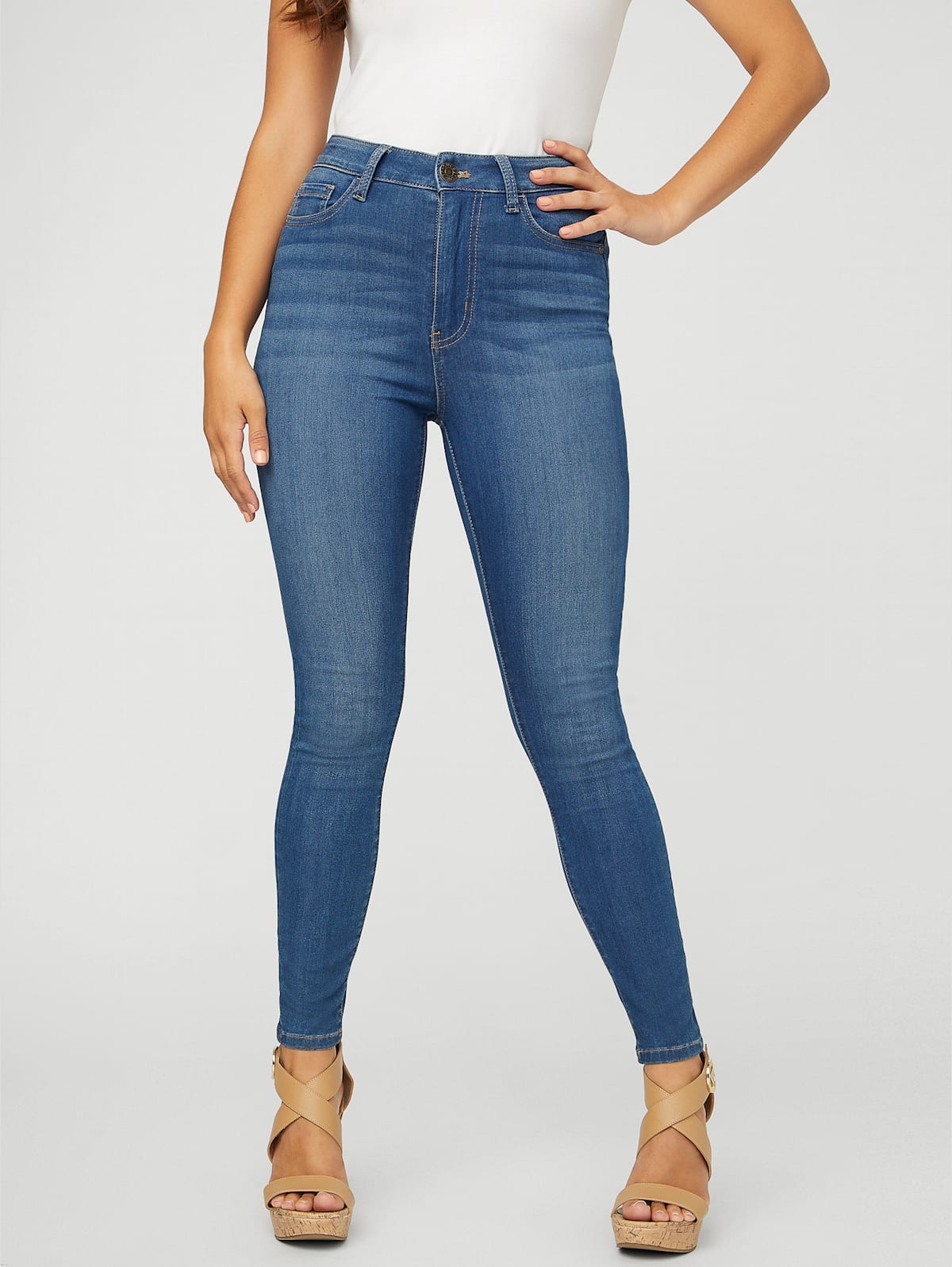 GUESS Factory Women's Simmone Super High-Rise Skinny Jeans 
