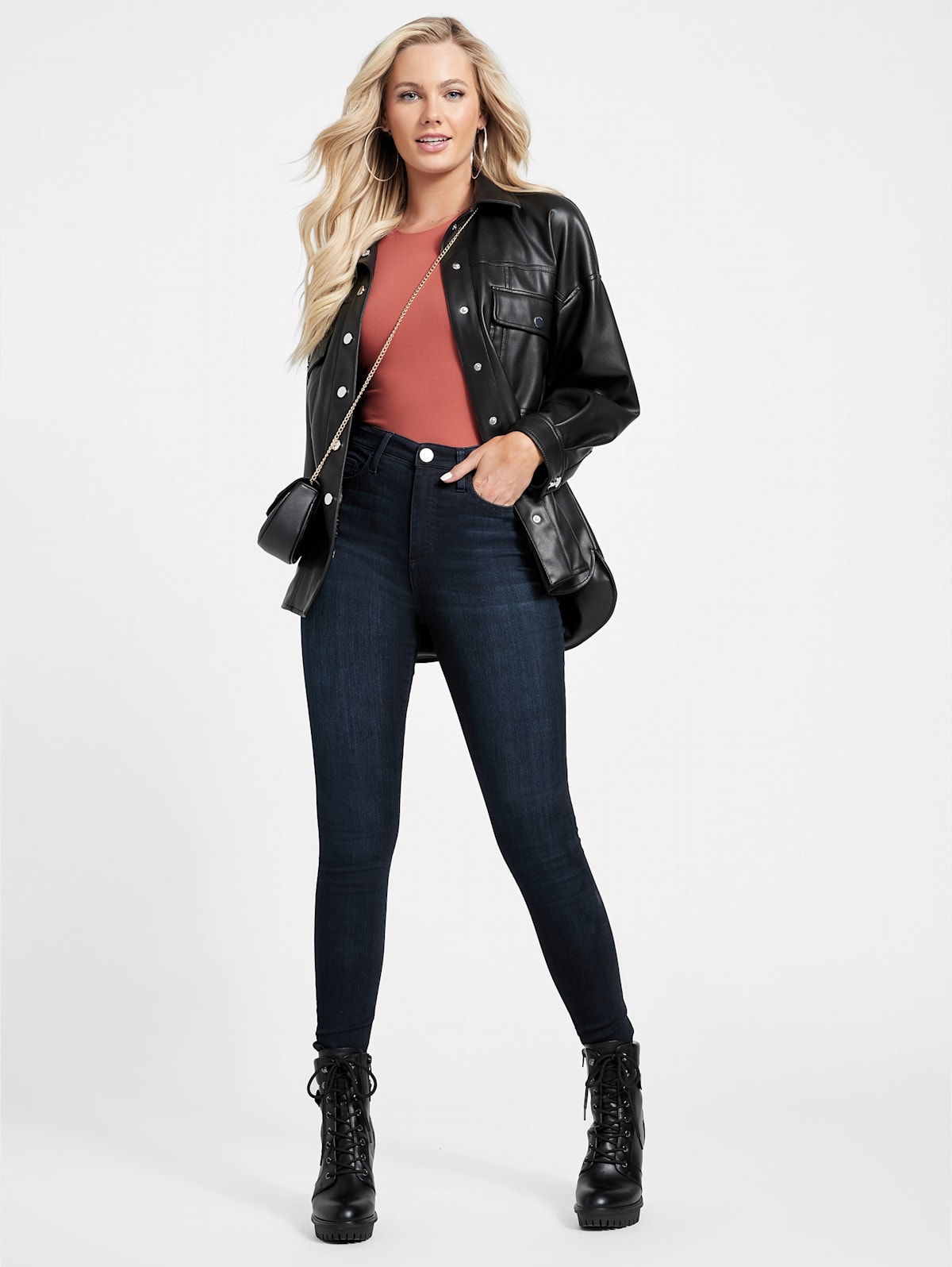 Simmone High-Rise Skinny Jeans | GUESS Factory