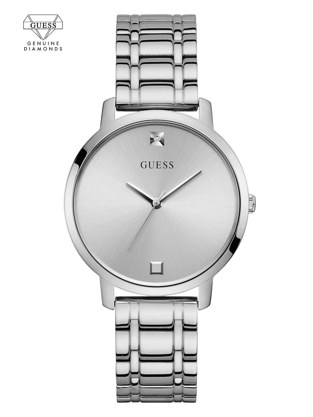 Silver-Tone Diamond Analog Watch | GUESS
