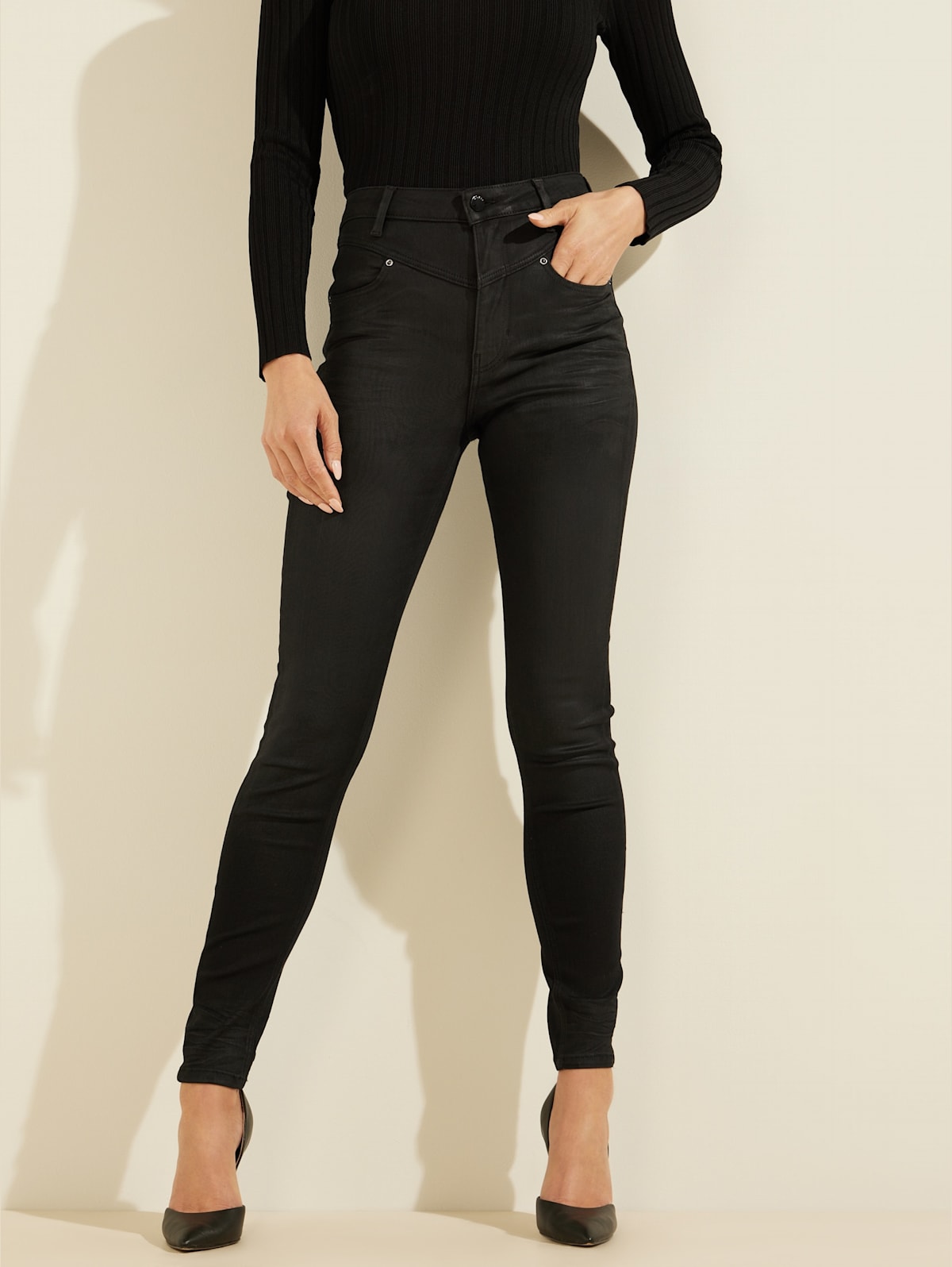 super high rise skinny jeans