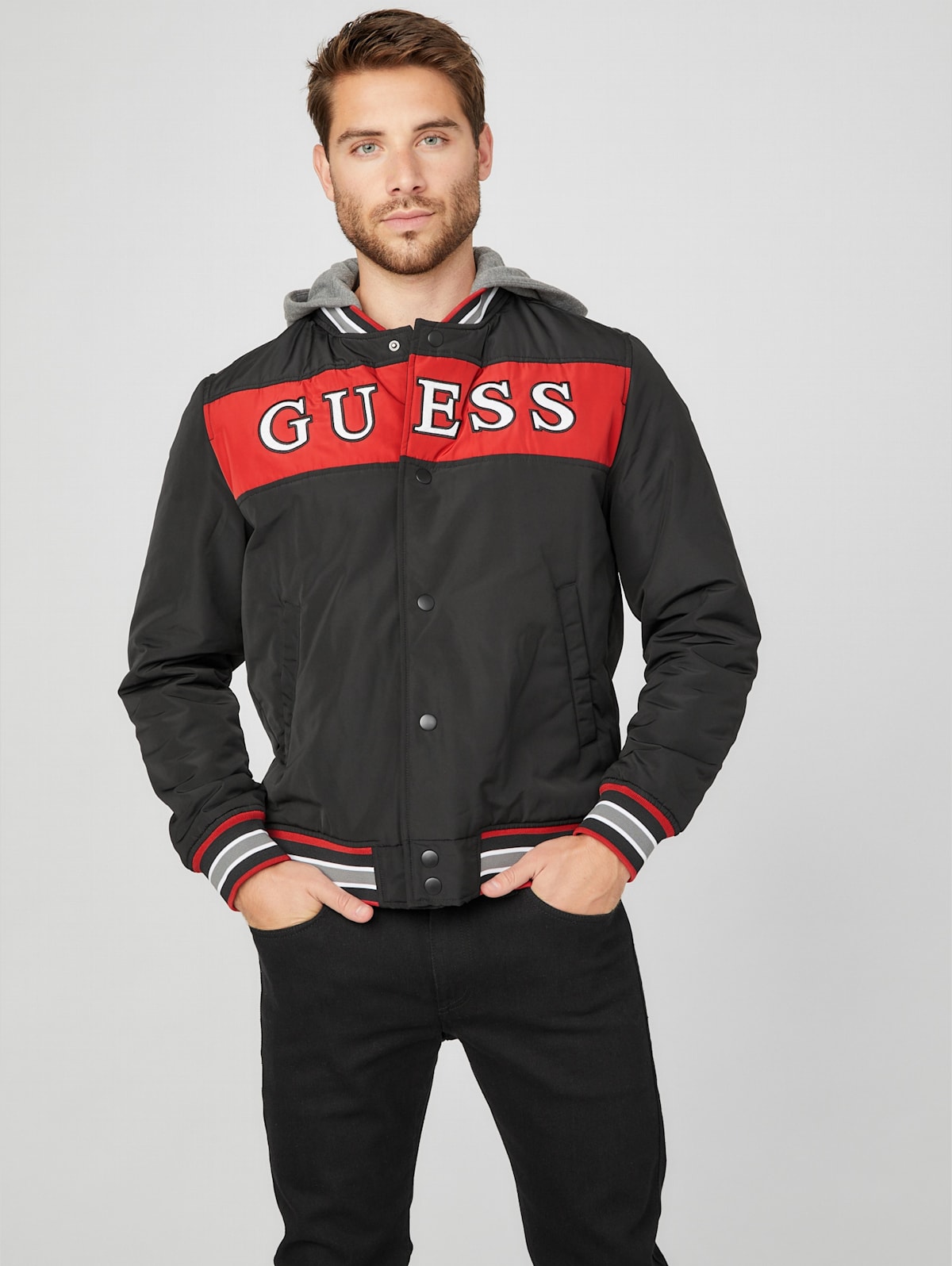 Guess hooded bomber jacket clearance