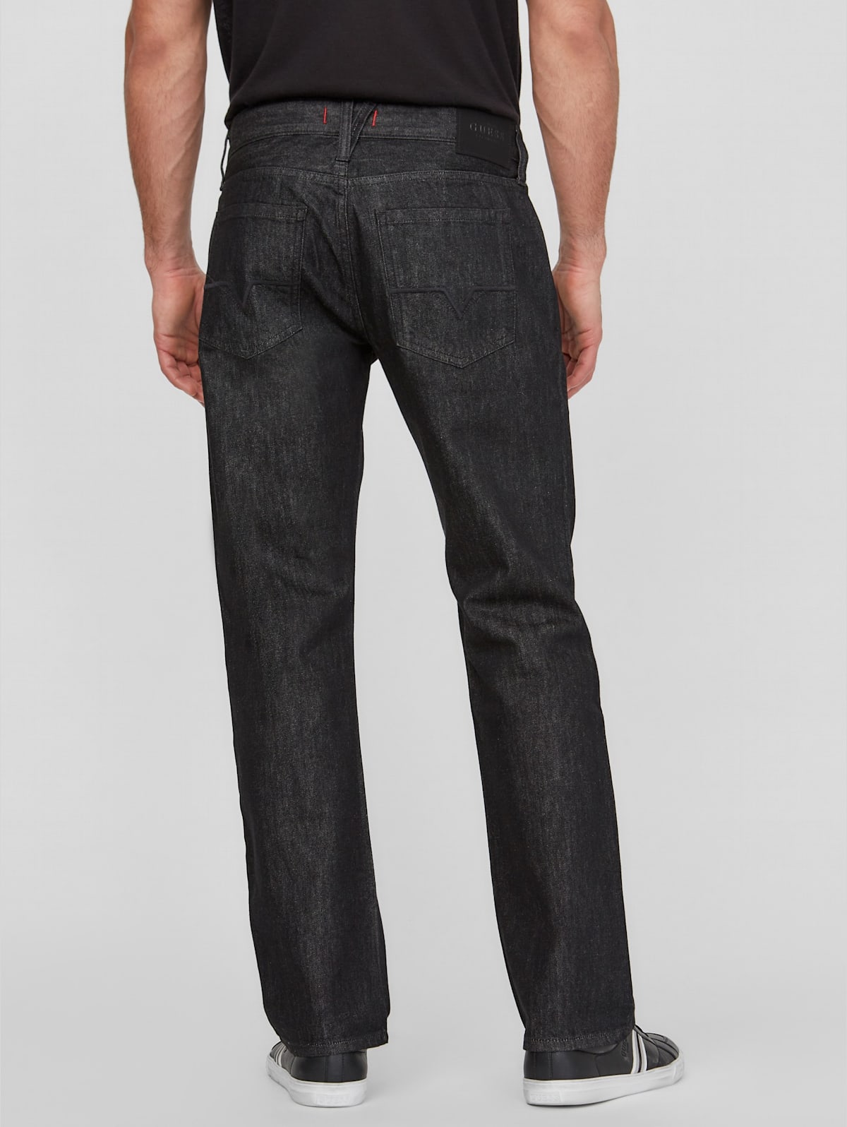 GUESS Factory Men's Rowland Relaxed Straight Jeans Clothing, Shoes