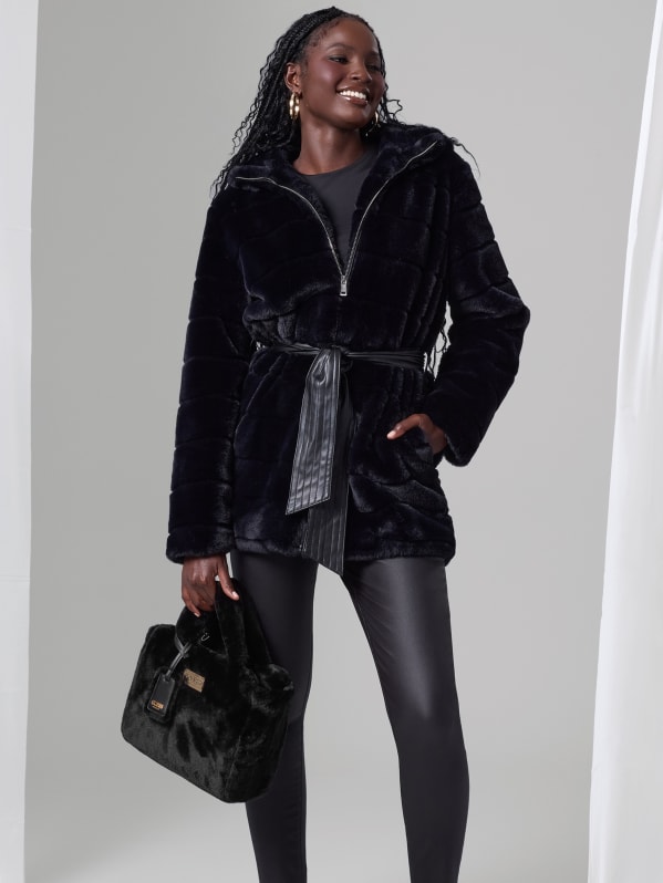 Vanna Fur Tote | GUESS Factory