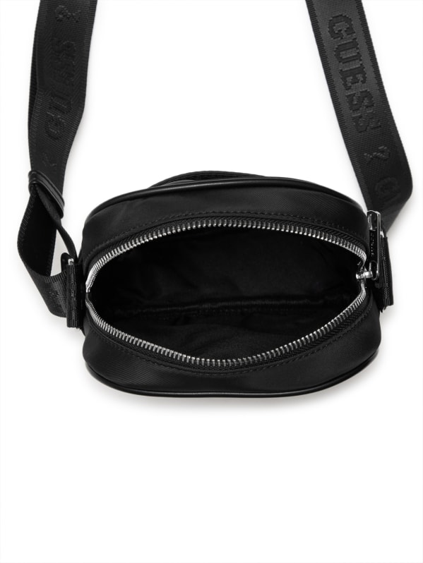 ◆EMIS◆ NYLON CROSSED BODY BAGGRAY m1037_1334459 ALICE - Medium Nylon x Leather Shoulder with Front Pocket