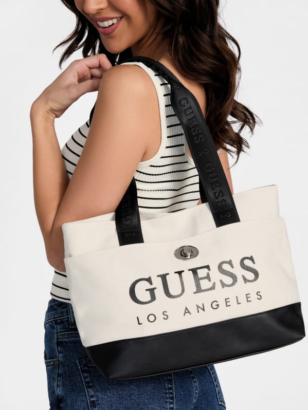 Canvas Logo Tote | GUESS Factory Canvas Logo Tote | GUESS Factory