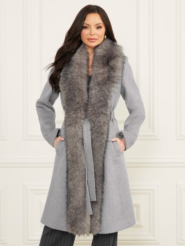 AMERI アメリ DEFORMATION COLLAR SHAGGY COAT モヘヤ シャギー