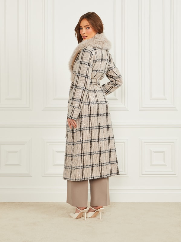 Wvapzxx Hooded Long Faux Fur Coat Women Winter Plush Coat