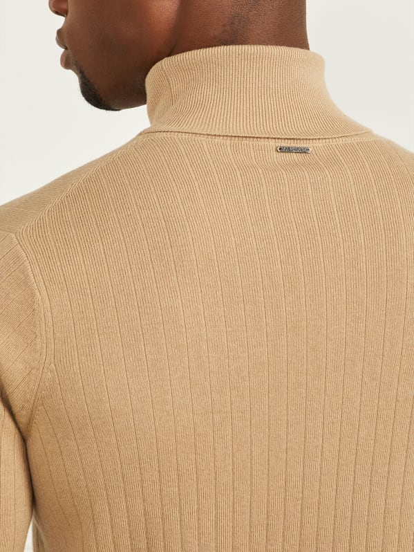 Turtleneck Wool-Blend Ribbed Sweater | GUESS Turtleneck Wool-Blend Ribbed Sweater | GUESS