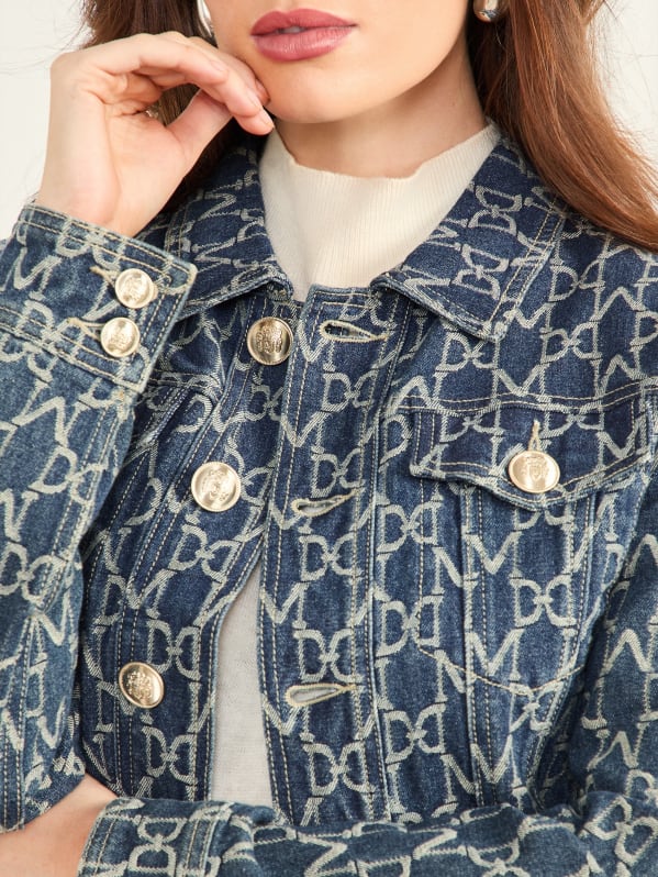 Bea Monogram Denim Trucker Jacket | Marciano Bea Monogram Denim Trucker Jacket | Marciano