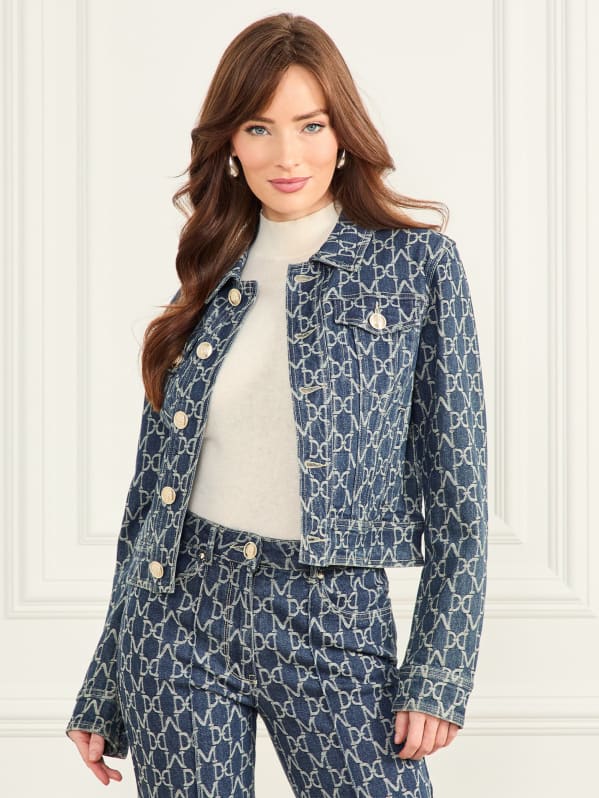Bea Monogram Denim Trucker Jacket | Marciano Bea Monogram Denim Trucker Jacket | Marciano