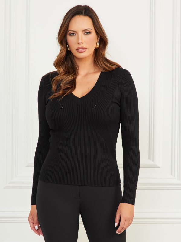 人気商品 Eco GUESS | Top Sweater V-Neck Isa トップス