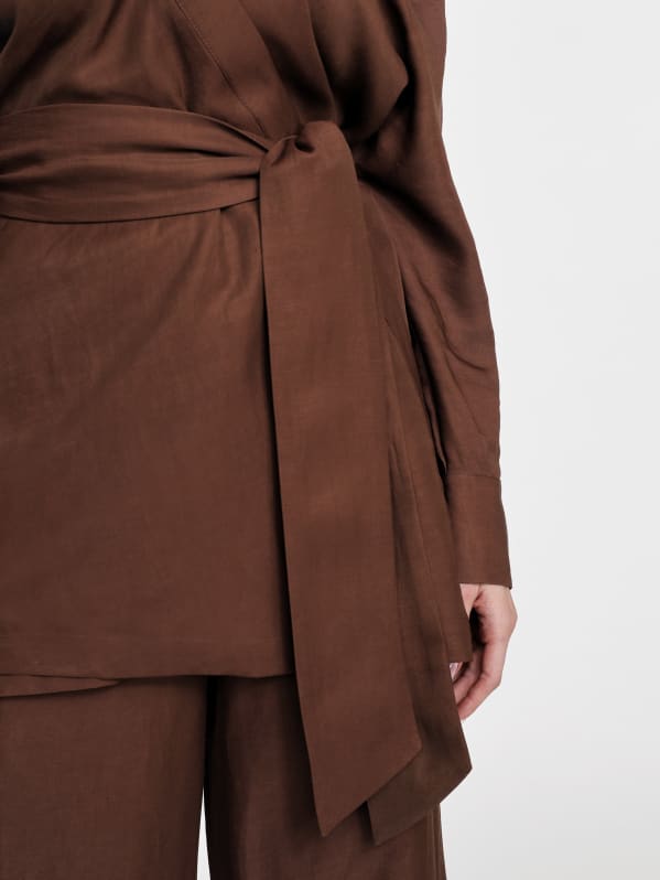 Eco Greta Linen-Blend Wrap Tunic | Marciano Ca