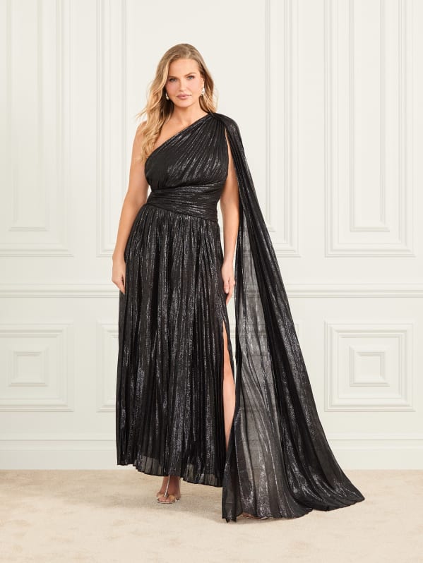 Brown Plaid Button Pleated Midi Dress & Reviews - Brown
