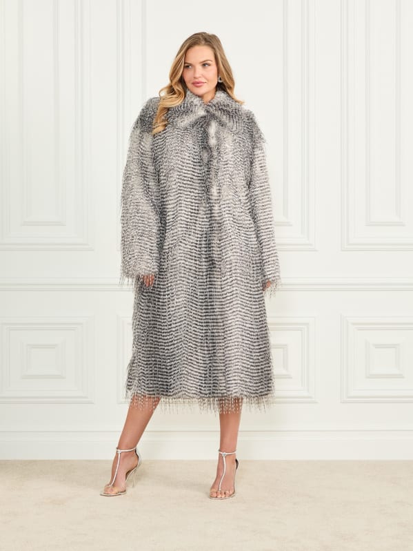 ジャケット・アウター mistreass Eco Fur Collarless Lady Coat Jeannette Faux-Fur Coat | Marciano