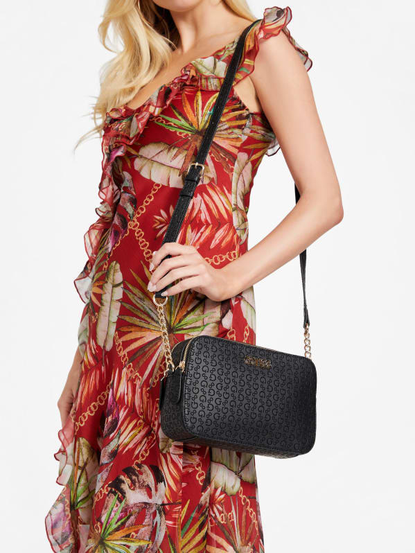 Zakaria Debossed Logo Double-Zip Crossbody | GUESS Factory Zakaria Debossed Logo Double-Zip Crossbody | GUESS Factory