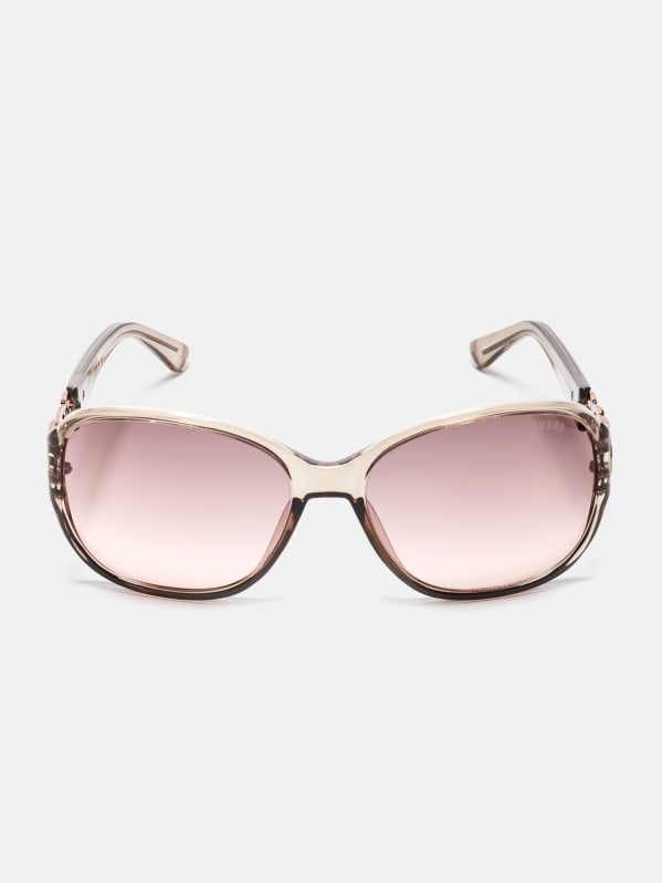 Oversized Chain-Trim Sunglasses | GUESS Factory Oversized Chain-Trim Sunglasses | GUESS Factory