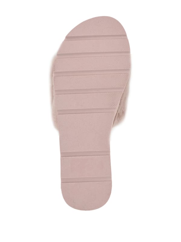 Alista Faux-Fur Platform Slide Sandals