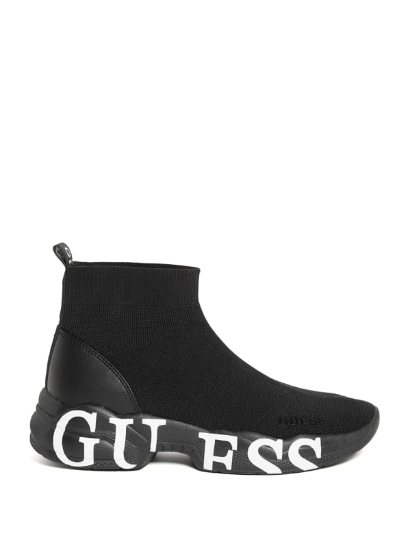 Pause Logo Knit Sneakers | GUESS Factory Pause Logo Knit Sneakers | GUESS Factory