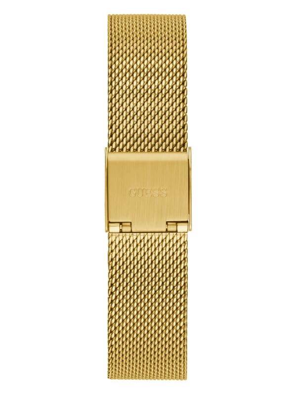 Gold-Tone and Green Mesh Analog Watch | GUESS