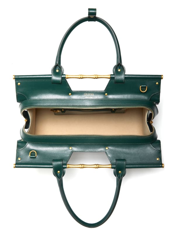 Isa Crocodile-Embossed Leather Satchel | Marciano Isa Crocodile-Embossed Leather Satchel | Marciano