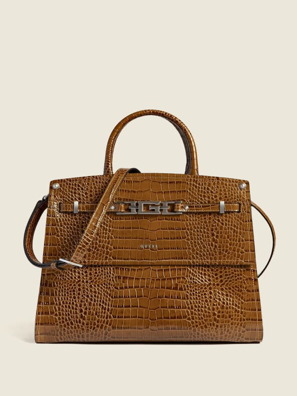 【激安】 Croc Cristina Leather GUESS | Satchel バッグ