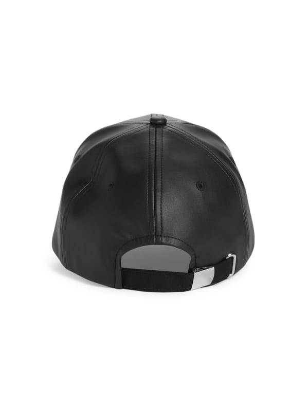 Faux-Leather Logo Emblem Baseball Hat | GUESS Factory