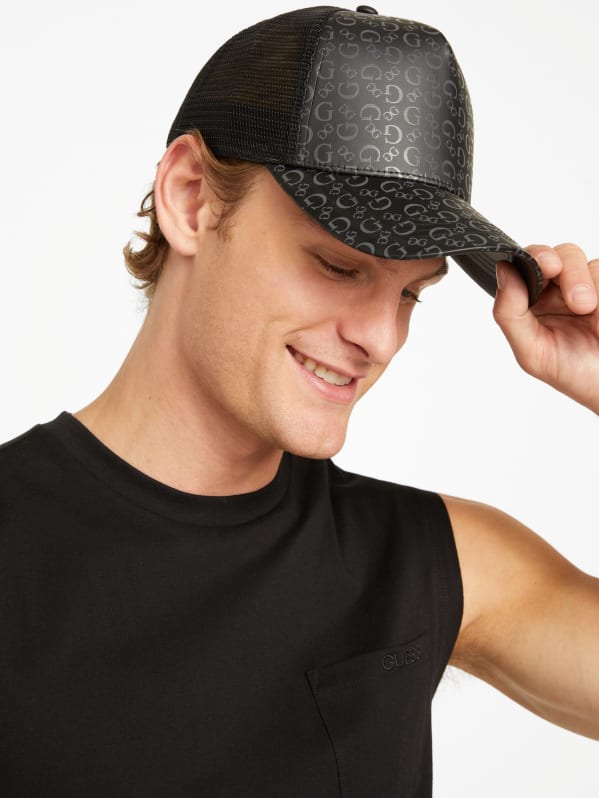 CHROME YORK EMBLEM PU LEATHER CAP /BLACK