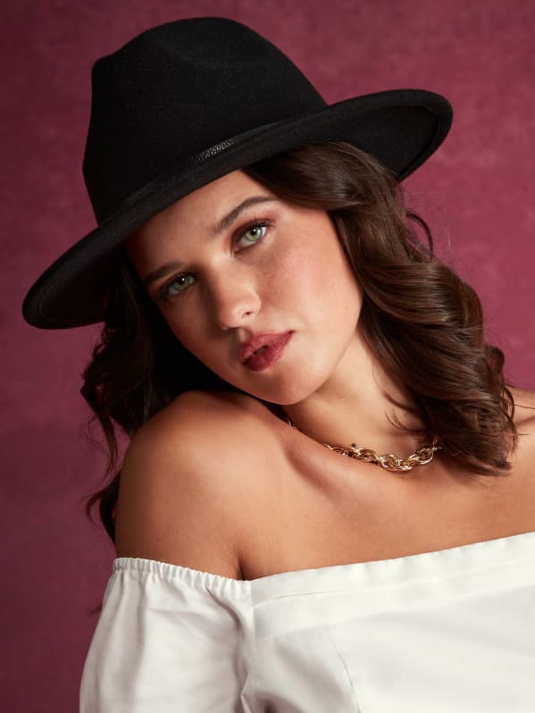 Fido | Black Wool Fedora Hat With Band | In stock! | Fawler