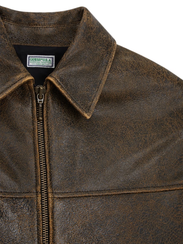Cracked Leather Jacket | GUESS Cracked Leather Jacket | GUESS