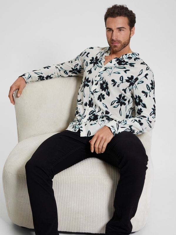 Eco Ikat Floral Long-Sleeve Shirt | GUESS Eco Ikat Floral Long-Sleeve Shirt | GUESS