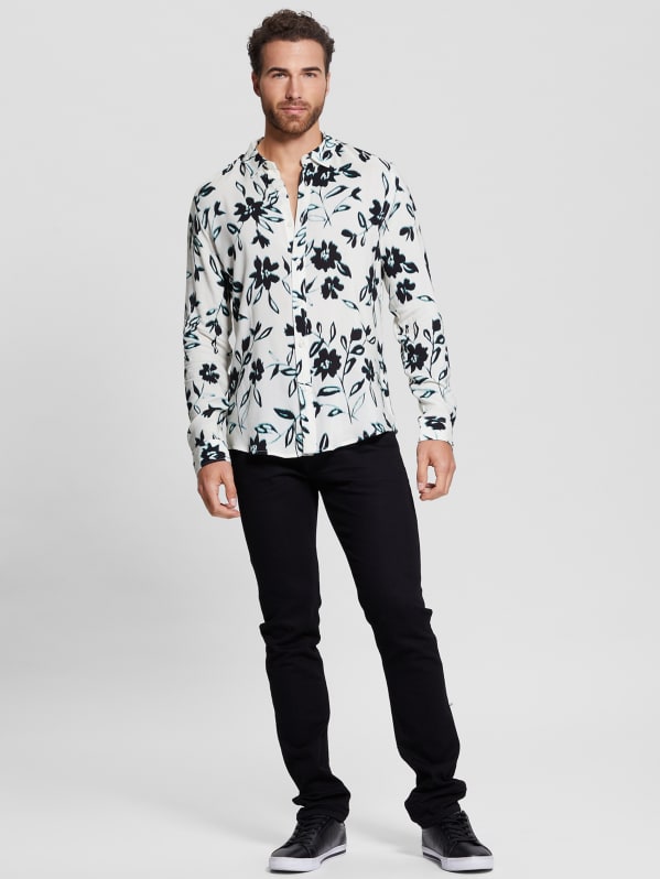 Eco Ikat Floral Long-Sleeve Shirt | GUESS