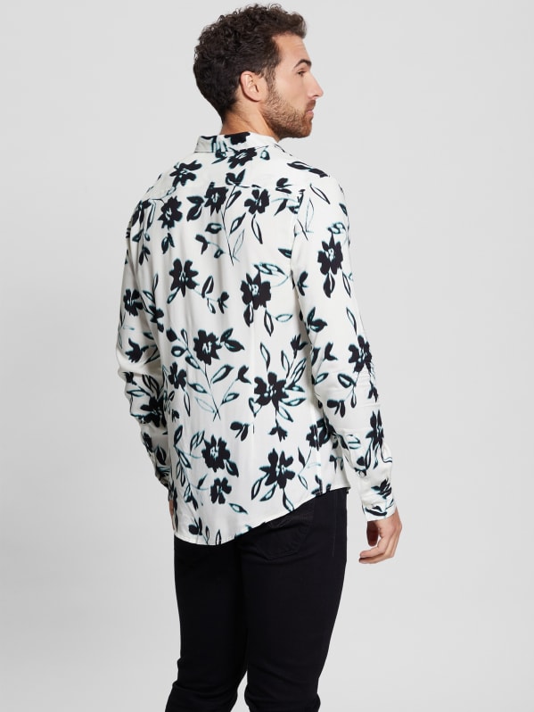 Eco Ikat Floral Long-Sleeve Shirt | GUESS