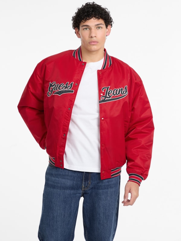 Script Patch Varsity Jacket | GUESS Canada