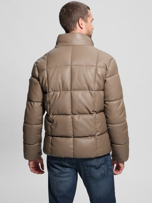 Faux-Leather Stretch Puffa Jacket | GUESS Faux-Leather Stretch Puffa Jacket | GUESS