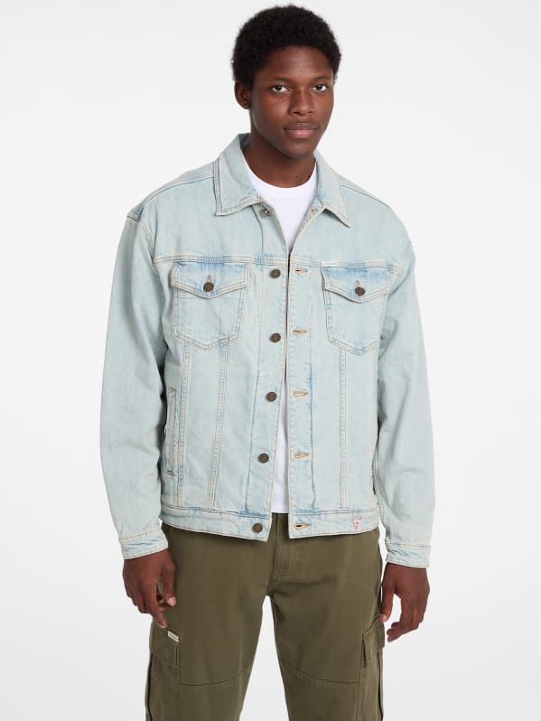 Oversized Logo Denim Trucker Jacket | GUESS Jeans 