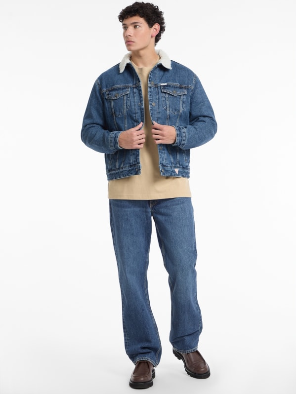 Sherpa Collar Denim Trucker Jacket | GUESS Canada