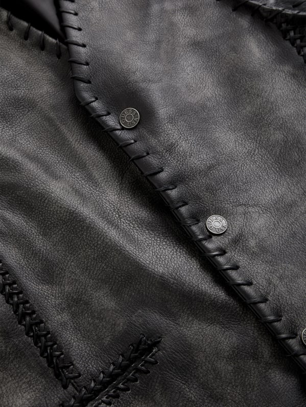 leather vest | GUESS