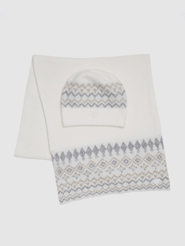Jacquard Beanie & Scarf Set | GUESS