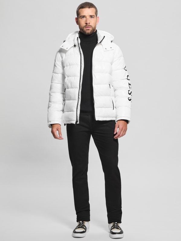 Shiny Hooded Puffer Jacket | GUESS