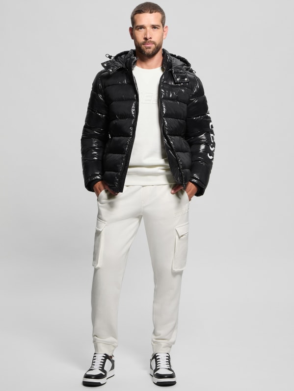 Shiny Hooded Puffer Jacket | GUESS