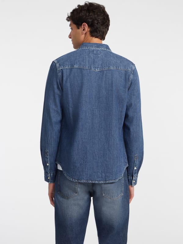 Slim Long-Sleeve Denim Shirt | GUESS Jeans Slim Long-Sleeve Denim Shirt | GUESS Jeans