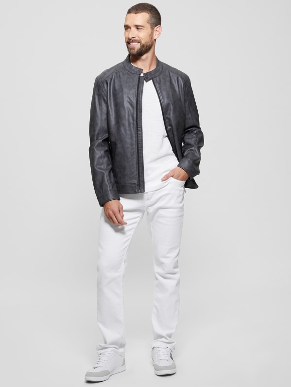 Faux-Leather Moto Jacket | GUESS Canada