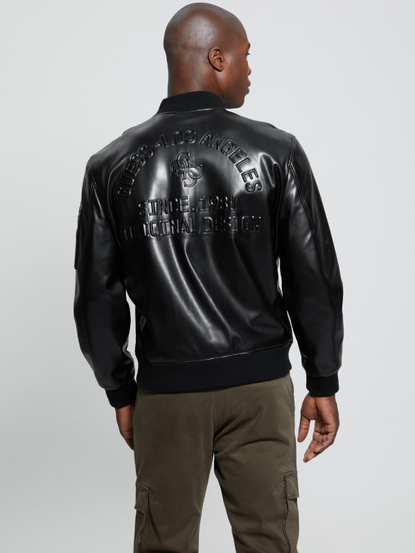 District Faux-Leather Signature Jacket | GUESS