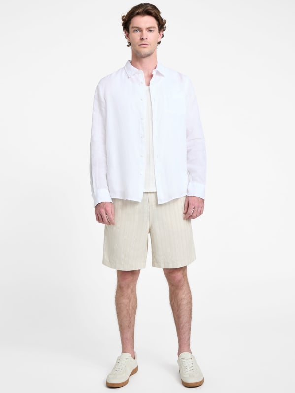 Eco Napa Linen-Blend Shirt | GUESS Canada
