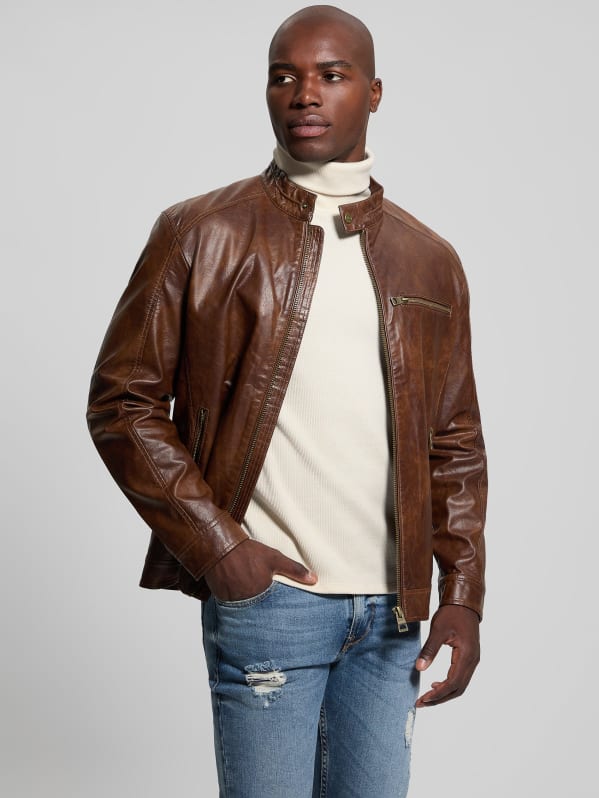 Faux-Leather Biker Jacket | GUESS