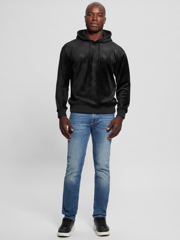 Embossed Velvet Hoodie | GUESS Embossed Velvet Hoodie | GUESS