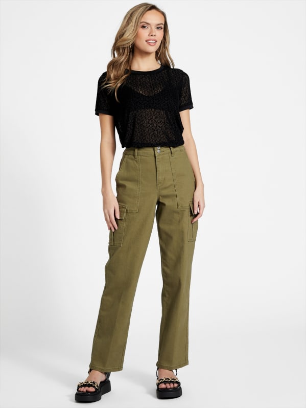 Hailey High-Rise Cargo Jeans | GUESS Factory
