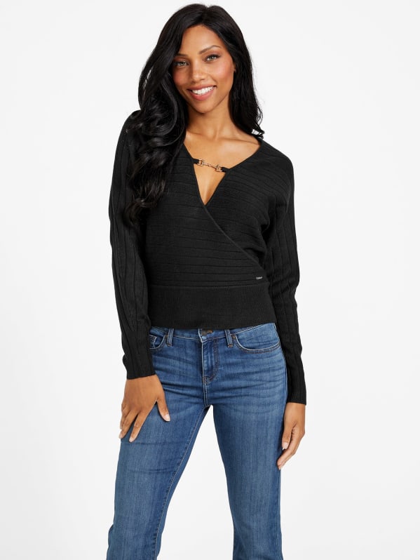 Alley Textured Rib-Knit Sweater Top
